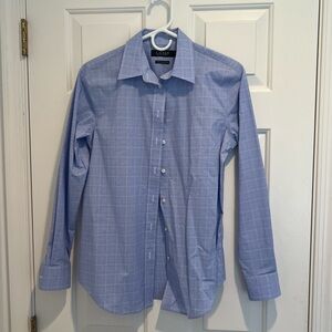 Lauren by Ralph Lauren white and light blue button down